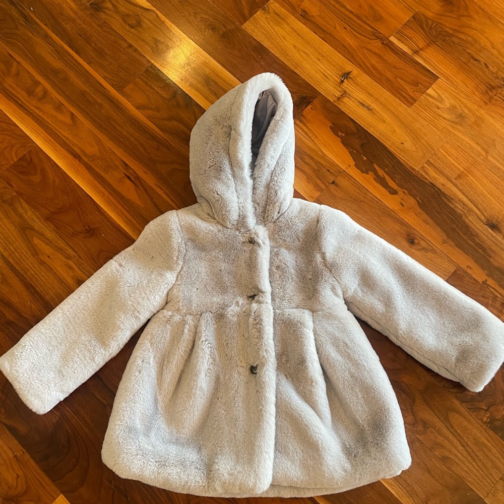 Mayoral Gray Faux Fur Coat